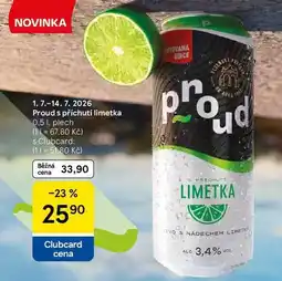 Tesco Proud s příchutí limetka, 0.5 l, plech nabídka