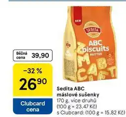 Tesco Sedita ABC máslové sušenky, 170 g, více druhů nabídka