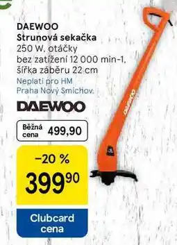 Tesco DAEWOO Strunová sekačka 250 W. otáčky bez zatížení 12 000 min-1, šířka záběru 22 cm nabídka