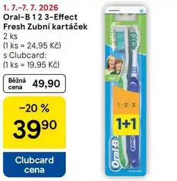 Tesco Oral-B 12 3-Effect Fresh Zubní kartáček, 2 ks nabídka