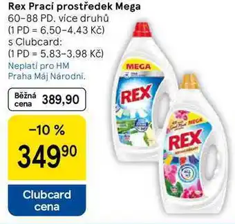 Tesco Rex Prací prostředek Mega, 60-88 PD, více druhů nabídka