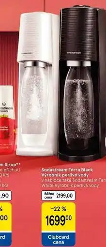 Tesco Výrobník sody Sodastream Terra Black, výrobník perlivé vody nabídka