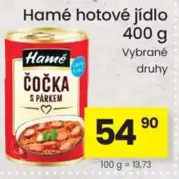 Kubík potraviny Hamé hotové jídlo nabídka