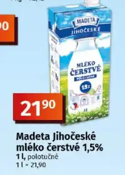 Coop MADETA Jihočeské mléko čerstvé 1,5% nabídka
