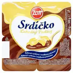 CBA Zott Srdíčko Lahodný puding 4 x 125g, vybrané druhy nabídka