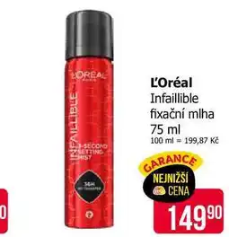 Teta L'Oréal Infaillible fixační mlha nabídka