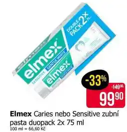 Teta Elmex Caries nebo Sensitive zubní pasta duopack nabídka