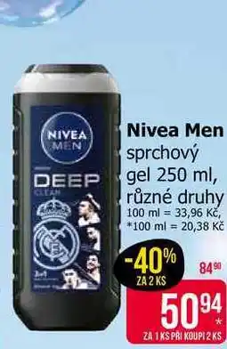 Teta Nivea Men sprchový gel 250 ml, různé druhy nabídka