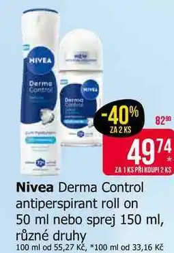 Teta Nivea Derma Control antiperspirant roll on nabídka
