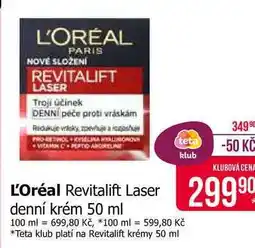 Teta L'Oréal Revitalift Laser denní krém nabídka