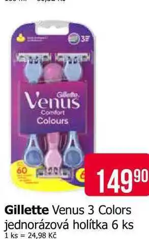 Teta Gillette Venus 3 Colors jednorázová holítka 6 ks nabídka