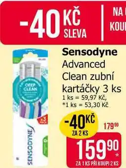 Teta Sensodyne Advanced Clean zubní kartáčky 3 ks nabídka