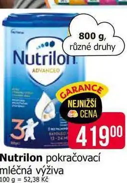 Teta Nutrilon pokračovací mléčná výživa nabídka