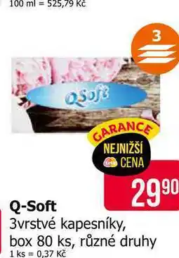 Teta Q-Soft 3vrstvé kapesníky, box 80 ks, různé druhy nabídka