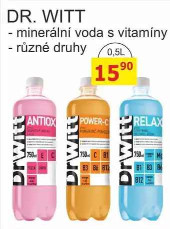 BENE Nápoje DR. WITT - minerální voda s vitamíny - různé druhy nabídka