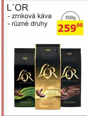 BENE Nápoje L'OR - zrnková káva - různé druhy nabídka