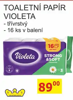 BENE Nápoje TOALETNÍ PAPÍR VIOLETA - 3vrstvý, 16 ks nabídka