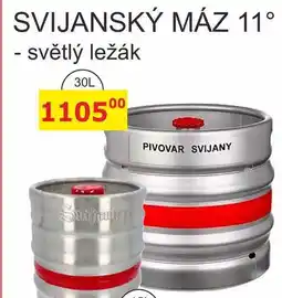 BENE Nápoje Svijany Svijanský Máz, světlý ležák, 30l sud nabídka