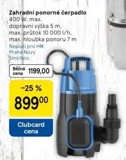 Tesco Zahradní ponorné čerpadlo nabídka