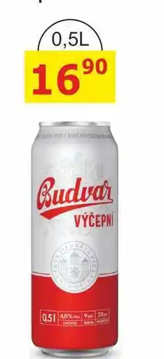 BENE Nápoje BUDVAR Pivo světlé výčepní 0,5l 0.5l plechovka nabídka