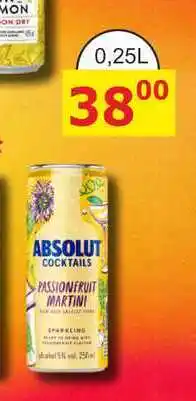 BENE Nápoje ABSOLUT COCKTAILS PASSIONFRUIT MARTINI 0,25L míchaný nápoj, plech nabídka