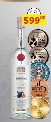 BENE Nápoje FLERET 1850 SLIVOVICE nabídka