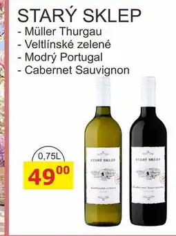 BENE Nápoje STARÝ SKLEP -Müller Thurgau nabídka