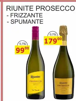BENE Nápoje RIUNITE PROSECCO - FRIZZANTE - SPUMANTE nabídka