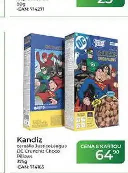 Tamda Foods Kandiz cereálie JusticeLeague DC Crunchiz Choco Pillows nabídka