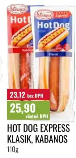 Ratio Hot dog express klasik, kabanos nabídka