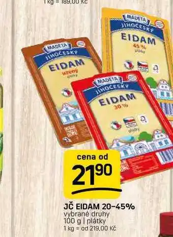 Flop JČ EIDAM 20-45% vybrané druhy 100 g | plátky nabídka