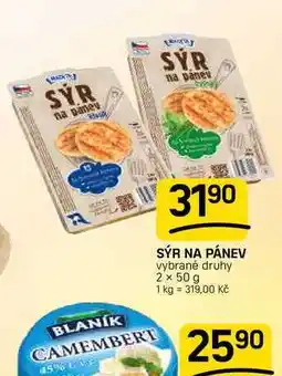Flop SÝR NA PÁNEV vybrané druhy nabídka