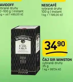 Flop ČAJ SIR WINSTON vybrané druhy nabídka