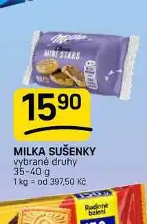 Flop MILKA SUŠENKY vybrané druhy nabídka