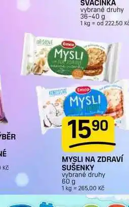 Flop MYSLI NA ZDRAVÍ SUŠENKY vybrané druhy nabídka
