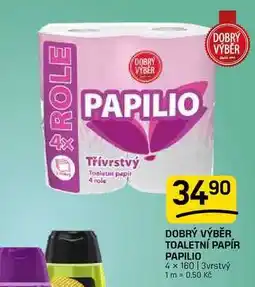 Flop DOBRÝ VÝBĚR TOALETNÍ PAPÍR PAPILIO 4x160 | 3vrstvý nabídka