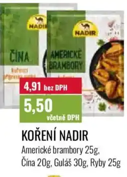 Ratio Koření nadir nabídka