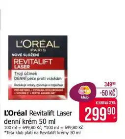Teta L'Oréal Revitalift Laser denní krém 50 ml nabídka