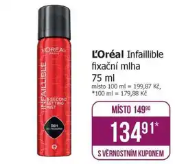 Teta L'Oréal Infaillible fixační mlha 75 ml nabídka