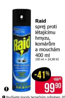 Teta Raid sprej proti létajícímu hmyzu, komárům a mouchám 400 ml nabídka