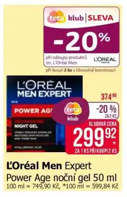 Teta L'Oréal Men Expert Power Age noční gel 50 ml nabídka