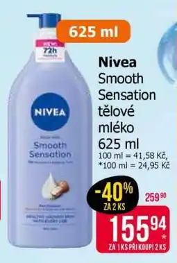 Teta Nivea Smooth Sensation tělové mléko 625 ml nabídka