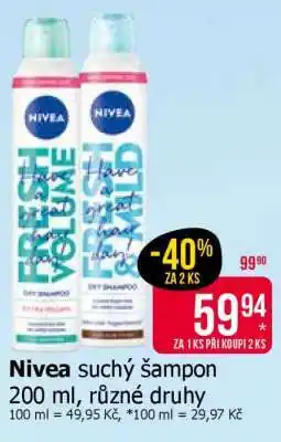 Teta Nivea suchý šampon nabídka
