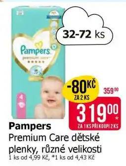 Teta Pampers Premium Care dětské plenky, různé velikosti nabídka