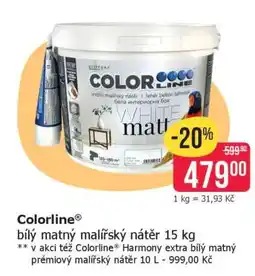 Teta Colorline bílý matný malířský nátěr 15 kg nabídka