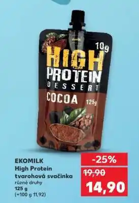 Kaufland EKOMILK High Protein tvarohová svačinka nabídka