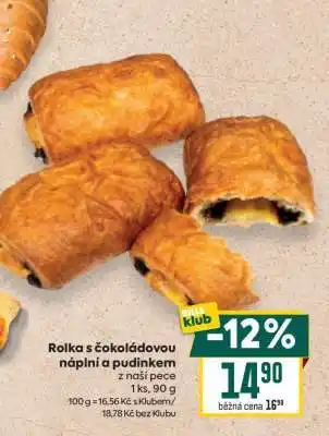 Billa Rolka s čokoládovou náplní a pudinkem nabídka