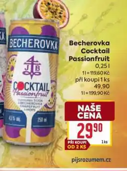 Billa Becherovka Cocktail Passionfruit nabídka