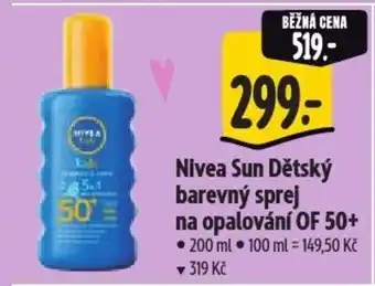 Albert Nivea Sun Dětský barevný sprej na opalování OF 50+ nabídka