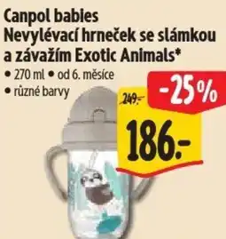 Albert Canpol babies Nevylévací hrneček se slámkou a závažím Exotic Animals nabídka